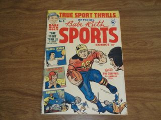 1949 Babe Ruth True Sports Comic Book 5 December Football Cover