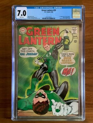 Green Lantern 59 (dc 1968) Cgc 7.  0 F/vf Origin & 1st Appearance Guy Gardner