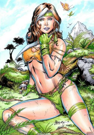 Sexy Rogue Jose Varese Art 11x17 Commission Sketch X - Men
