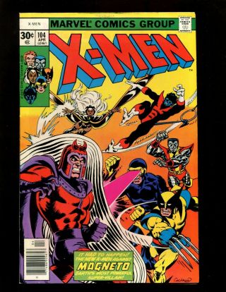 X - Men 104 Vf - Cockrum 1st Muir Isle 1st Brief Starjammers Magneto Madrox Havok