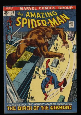 Spider - Man 110 Vg,  4.  5 Marvel Comics Spiderman 1st Gibbon