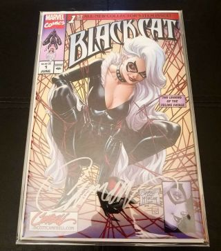 Marvel Black Cat 1 J Scott Campbell Exclusive Variant Cover A Signed W/