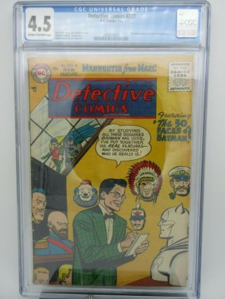 Dc Detective Comics 227 (1956) Cgc 4.  5 Vg,  3rd Appearance Of Martian Manhunter