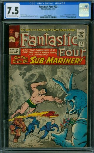 Fantastic Four 33 Cgc 7.  5 - Ow/w Pages