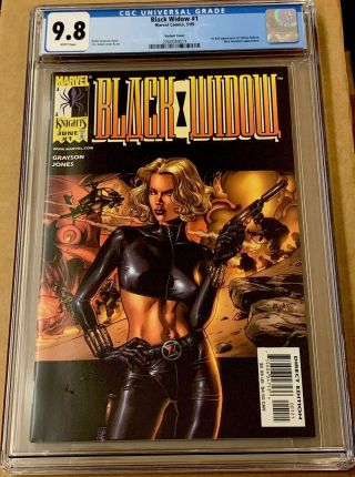 Black Widow 1 Cgc 9.  8 Jg Jones Variant 1st Full App Of Yelena (1999) Marvel