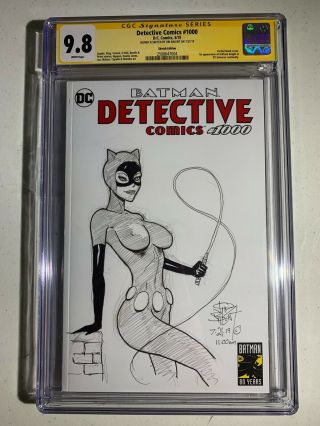 Detective Comics 1000 Catwoman Art Sketch Signed Jim Balent Cgc 9.  8