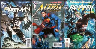 Batman 2,  Action Comics 1,  Aquaman 15 52 Jim Lee Variants Dc 2011