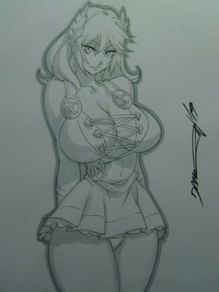 Sophitia Soul Calibur Edge Girl Sexy Busty Sketch Pinup - Daikon Art