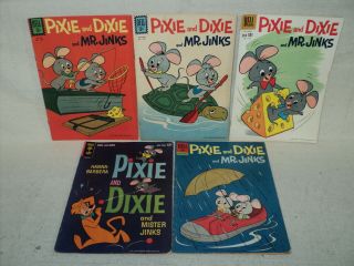 Pixie & Dixie & Mr.  Jinx Complete Set 5 Dell Four Color Gold Key Comics (s 10916