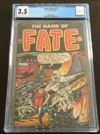 Hand Of Fate 12 Cgc 3.  5 1952 Precode Horror Red Dress Plane Crash Cover Unknown
