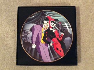 Dc Warner Bros Collectors Plate Batman Animated Joker & Harley 2079 - Great