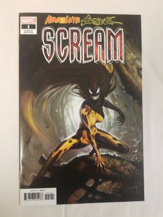 Absolute Carnage Scream 1 Marvel Comics 1:50 Ryan Brown Variant Cover Nm