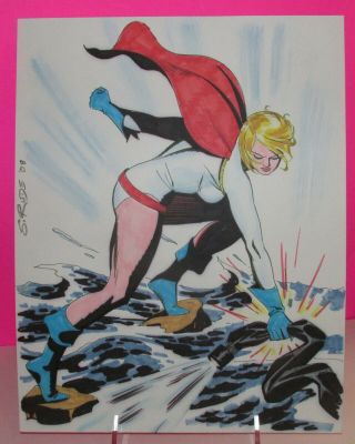 Power Girl Art - Steve Rude Comission - One Of A Kind Dc Comics