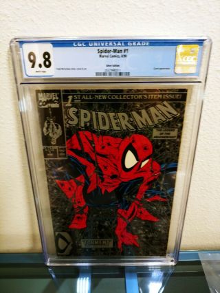 Spider - Man 1 Silver Cover Edition - Cgc 9.  8 White Pages Nm/mt 2037990011