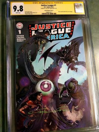 Justice League 1 Cgc 9.  8 Ss Clayton Crain (cover C Variant) 2018 Series