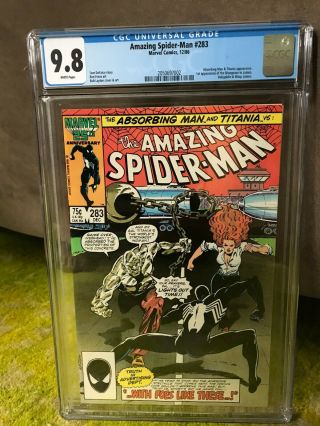 Spider - Man 283 Cgc 9.  8 White Pages