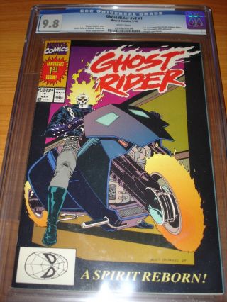 Ghost Rider 1 (v2) - Cgc 9.  8 Nm/mt (1st App.  Of Dan Ketch ; White Pages)