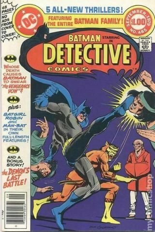 Detective Comics (1st Series) 485 1979 Vg Stock Image