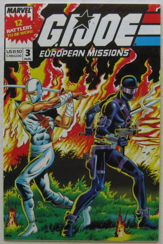 G.  I.  Joe European Missions 3 (aug 88,  Marvel) Nm,  Snake - Eyes & Storm Shadow C/s