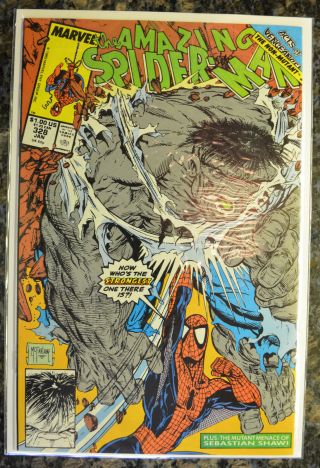 The Spider - Man 328 (jan 1990 | Volume 1 | Marvel) Mcfarlane Hulk (nm)