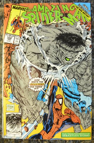 THE SPIDER - MAN 328 (Jan 1990 | Volume 1 | Marvel) McFarlane Hulk (NM) 2