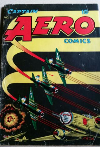 Captain Aero Comics No.  22: 1945: Holyoke Pub: L.  B.  Cole Japanese War Cover