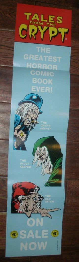 1991 Tales From The Crypt 8x36 " Promo Poster Fn,  6.  5 Vault Keeper Old Witch Ec