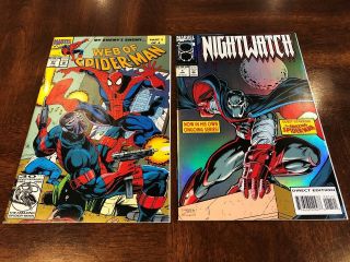 Web Of Spider - Man 97 & Nightwatch 1 Vf/nm 1st Appearance Kevin Trench Movie