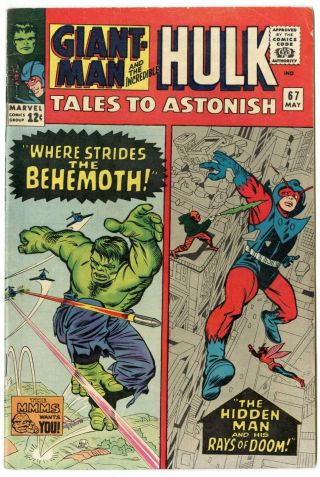 Tales To Astonish 67 Vg/fn 5.  0 Off - White Pages Giant - Man Hulk Marvel 1965