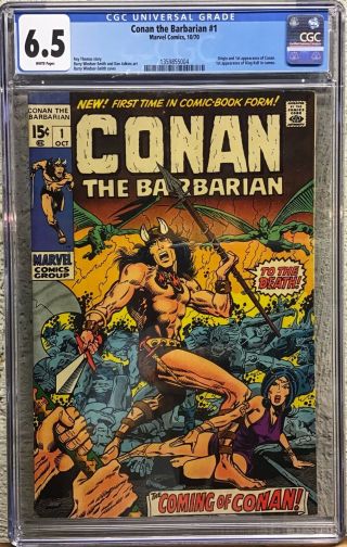 Conan The Barbarian 1 Cgc 6.  5 Origin & 1st Conan White Pages