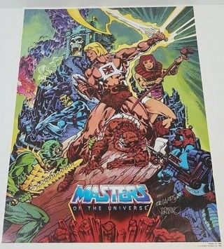Masters Of The Universe Nestle 1984 Promotional Poster Signed By Jim Steranko