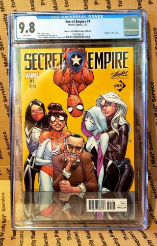 Secret Empire 1 - Cgc 9.  8 - Stan Lee Collectibles/conque Edition B