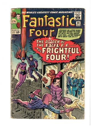 Fantastic Four 36 1965 1st Appearance Medusa,  Frightful Four 2