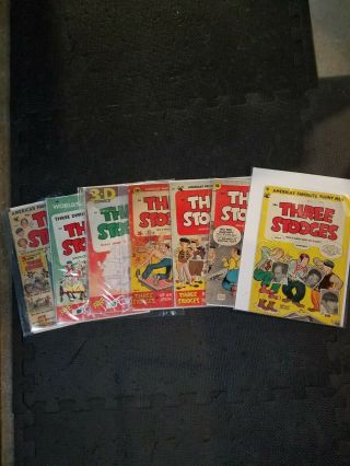 Vintage 3 Stooges Comic Book Set Second Series All 7