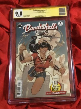 Cgc Ss 9.  8 Bombshells United 1 Wonder Woman Signed By Gal Gadot,  Terry Dodson