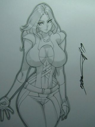 Gamora Girl Sexy Busty Sketch Pinup - Daikon Art