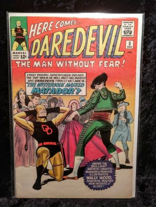 Daredevil 5 Jack Kirby Cover 1st App Matador Vg/f 5.  0 (vol.  1) December 1964