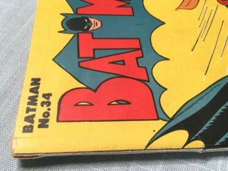 Early Golden Age Batman 34 Comic Book DC 1946 Ally Babble Appearance Sprang Art 7
