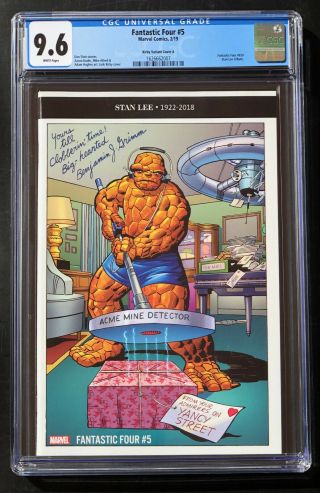 9.  6 Cgc Jack Kirby Fantastic Four 5 1:500 The Thing Remastered Variant Stan Lee
