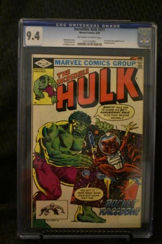 The Incredible Hulk 271 Cgc 9.  4 1st Comic Book App Of Rocket Racoon