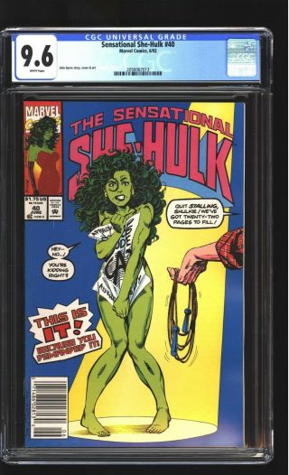 Sensational She - Hulk 40 Cgc 9.  6 Nm,  Classic John Byrne Cover Marvel