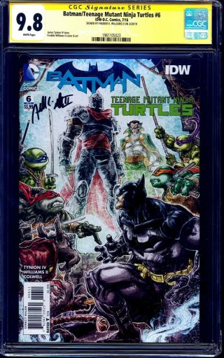 Batman Teenage Mutant Ninja Turtles 5 Cgc Ss 9.  8 Signed Freddie Williams Tmnt