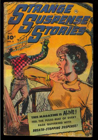 Strange Suspense Stories 3 Pre - Code George Evans Horror Comic 1952 Fr - Gd