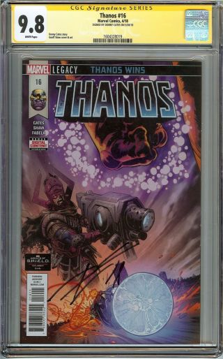Thanos 16 Cgc 9.  8 Ss Donny Cates Origin Of Cosmic Ghost Rider Geoff Shaw Cover