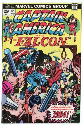 Captain America 195 Nm 9.  4 White Pages Falcon Jack Kirby Art Marvel 1976