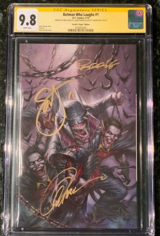 The Batman Who Laughs 1 2019 Cgc Ss 9.  8 Signed X3 Parrillo Snyder Virgin Variant
