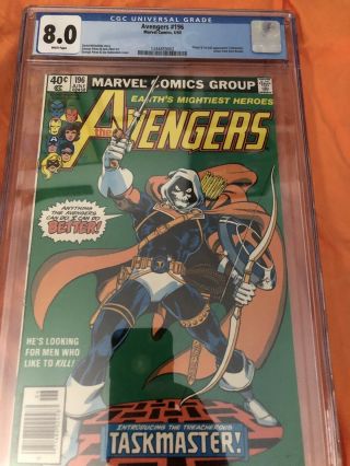 Avengers 196 Cgc 8.  0 1st Appearance And Origin Of Taskmaster White Pages