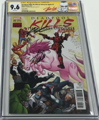 Deadpool Kills The Marvel Universe Again 2 Signed Stan Lee & Liefeld Cgc 9.  6 Ss