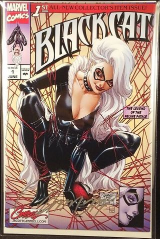 Black Cat 1 Campbell Sdcc Variant A Spider - Man Carnage Venom Gwen Marvel Comic