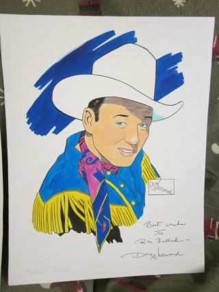 Orig.  Don Sherwood Painting & Splash Page Cowboy Roy Rogers Portrait 11 